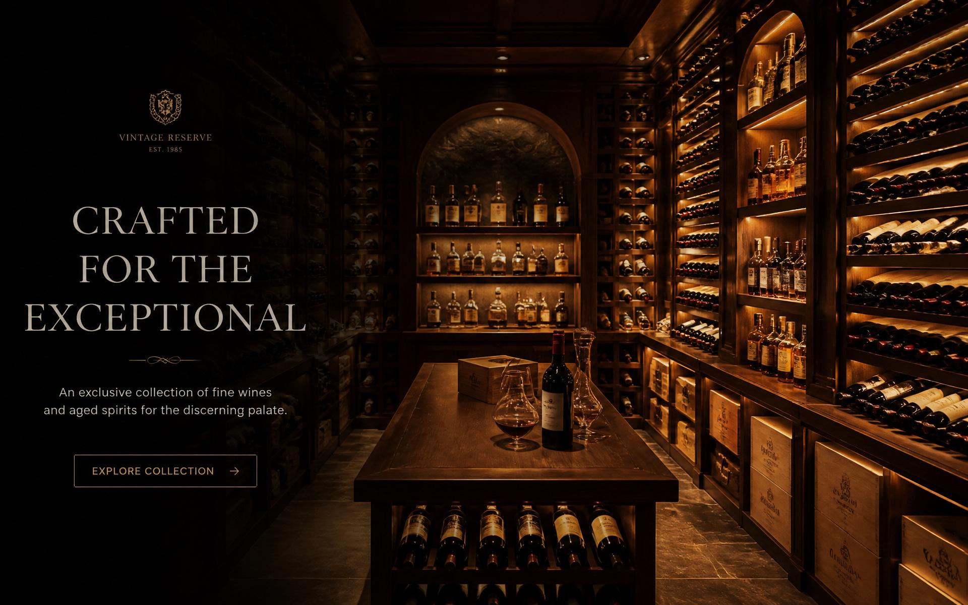 Premium wine and spirits cellar